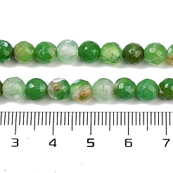 ファイヤーアゲートクラックルビーズ連売り  染め＆加熱  ラウンド  多面カット  ミックスカラー  5.5~6mm  穴：1mm  約66個/連  14.37''~14.57''（36.5~37センチメートル）&nbsp;G-C082-A01-51
