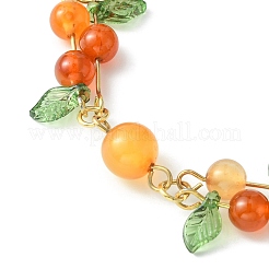 Fruit Autumn Theme Natural Carnelian Beaded Bracelets&nbsp;BJEW-TA00333
