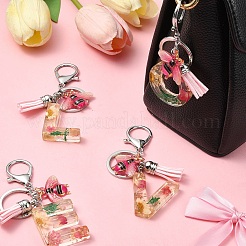 Resin & Acrylic & Faux Suede Tassel Keychain&nbsp;KEYC-YW00125-01