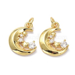 Brass Micro Pave Clear Cubic Zirconia Pendants&nbsp;ZIRC-L100-131G
