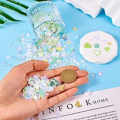 プラスチックスパンコールビーズ 100g  縫製工芸品の装飾  薄緑  6x6mm&nbsp;PVC-TA0001-04E