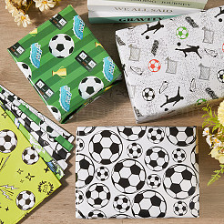 サッカーテーマのギフトラッピングペーパー 12枚 6スタイル  長方形  ミックスカラー  684x506x0.1mm  2個/スタイル&nbsp;AJEW-WH20020-118D