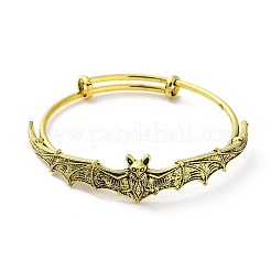 ゴシックバット合金伸縮性バングル  ハロウィンのバングル  アンティーク黄金  内径：2-1/2インチ（6.2cm）&nbsp;BJEW-B081-01AG