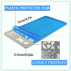 ステンレス鋼の DIY ネイルアート テンプレート  テンプレートツール  長方形  キノコ  12x6cm  3個/セット&nbsp;MRMJ-WH0092-125