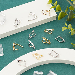 20Pcs 2 Colors Brass Huggie Hoop Earring Findings&nbsp;KK-AR0003-04