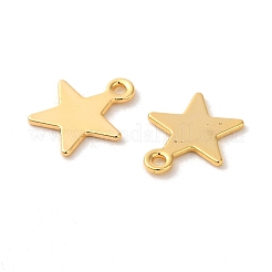 真鍮製チャーム  星のチャーム  18KGP本金メッキ  9.5x8x0.5mm  穴：1mm&nbsp;KK-F087-01G-02