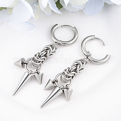 304 Stainless Steel Hoop Dangle Earrings&nbsp;WG5DB00-01