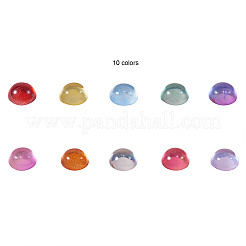 チェコガラスカボション  半円/ドーム  ミックスカラー  10x5.5mm  10色  20個/カラー  200個/箱&nbsp;GLAA-CJ0001-14