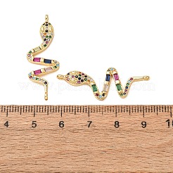 Brass Pave Colorful Cubic Zirconia Connector Charms&nbsp;CU-CBA4579-09G-A