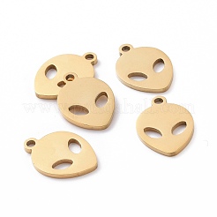 201ステンレススチールレーザーカットペンダント  ら  ゴールドカラー  15x10x1mm  穴：1.5mm&nbsp;STAS-S105-T903-2