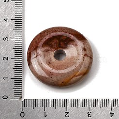 天然ピカソジャスパー/ポリクロームジャスパーペンダント  ドーナツ/円盤チャーム  29.5~30.5x7.5~8mm  穴：6.3~6.5mm&nbsp;G-F820-13A-12