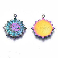 Rainbow Color 304 Stainless Steel Pendant Rhinestone Settings&nbsp;STAS-S119-091