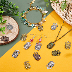 60Pcs 4 Colors Tibetan Style Alloy Pendant Rhinestone Settings&nbsp;FIND-PH0060-27