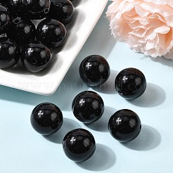 ジェイド風アクリルビーズ  ラウンド  ブラック  20mm  穴：2mm  約108個/500g&nbsp;SACR-S188-20mm-01