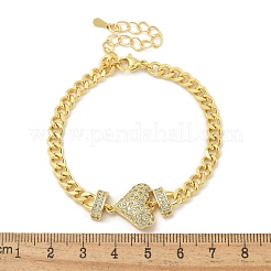 Brass Micro Pave Cubic Zirconia Bracelets&nbsp;BJEW-S158-02G-A