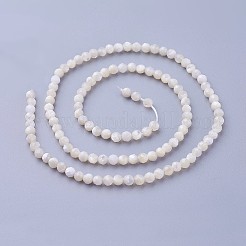 天然石シェルビーズ連売り  多面カット  ラウンド  3~3.5mm  穴：0.5mm  約115~130個/連  14.5~16.1インチ（37~41cm）&nbsp;X-G-F619-27-3mm