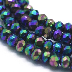 電気メッキガラスビーズセット  フルメッキ  多面カット  そろばん  虹メッキ  2x1.5~1.6mm  穴：0.8mm  約220~230個/連  13~14.4インチ（33~36.8cm）&nbsp;GLAA-F079-A-FP07
