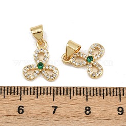 真鍮製マイクロパヴェキュービックジルコニアチャーム  花  16KGP本金メッキ  13x11x3mm  穴：4.5x3.5mm&nbsp;KK-C132-04G