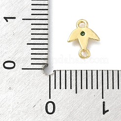Brass Pave Cubic Zirconia Fish Connector Charms&nbsp;KK-G548-17G