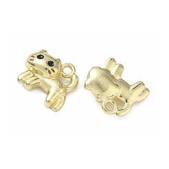 合金ペンダント  猫の形のチャーム  エナメル  ラックめっき  長持ちメッキ  ゴールドカラー  13x14.5x6mm  穴：1.8mm&nbsp;AL-CBA5609-15G