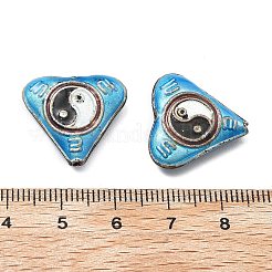 手作り七宝ビーズ  陰陽の心  空色  18.5~19x20x5~5.5mm  穴：1.2mm&nbsp;CLB-Q002-02C
