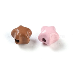 ジュエリー作成用のコラムラックメッキスプレー塗装合金ビーズ  スター  7x7.5x6mm  穴：1mm&nbsp;PALLOY-O004-06A