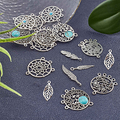 104Pcs 6 Style Tibetan Style Chandelier Components Links&nbsp;TIBE-SC0001-53
