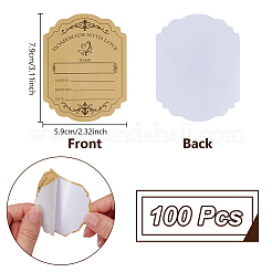 紙のステッカー  粘着ステッカーラベル  ラミネート加工されていないボトルステッカー  バリーウッド  79x59x0.1mm&nbsp;DIY-WH0591-286