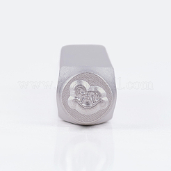 鉄の金属切手  趣味馬模様  プラチナ  65.5x10mm&nbsp;AJEW-BC0005-56H