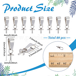80Pcs 201 Stainless Steel Peg Bails Pendants&nbsp;STAS-ME0001-77