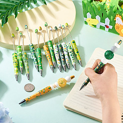 12Pcs 12 Styles Saint Patrick's Day Theme Plastic Beadable Pens&nbsp;AJEW-TA0002-11