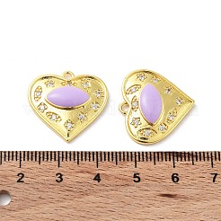 Brass Micro Pave Clear Cubic Zirconia Pendants&nbsp;KK-F871-06G-01