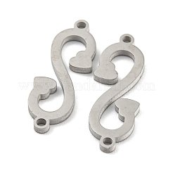 変色しない304ステンレススチールコネクタチャーム  文字.s  ステンレス鋼色  19x7.5x1mm  穴：1.2mm&nbsp;STAS-P344-13P
