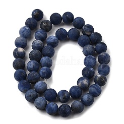 天然石ソーダライトビーズ連売り  艶消し  ラウンド  8~8.8mm  穴：1.2mm  約45~47個/連  14.57''（37cm）〜14.96''（38cm）&nbsp;G-P582-8mm-03