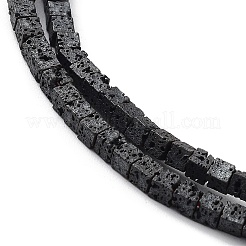 天然溶岩岩ビーズ連売り  艶消し  キューブ  2~2.5x2~2.5x2~2.5mm  穴：0.8mm  約176個/連  15.75''（40センチメートル）&nbsp;G-H303-C01