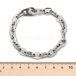 304ステンレススチール製オーバルリンクチェーンブレスレット（男性用・女性用）  ステンレス鋼色  8-7/8インチ（22.6cm）&nbsp;BJEW-D042-39P