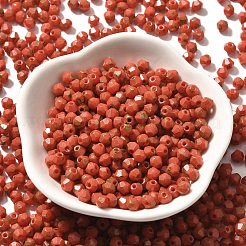 ピカソ ベーキングペイント ガラスシードビーズ  双円錐形  サンゴ  4.5x4mm  穴：1.1mm  約6428個/ポンド&nbsp;SEED-A032-02A-03