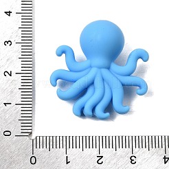 マリンテーマのシリコンビーズ  焦点ビーズ  ブルー  タコ  31x30x13mm  穴：2mm&nbsp;SIL-D013-01K