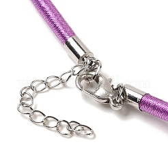 シルクコードネックレス作り  真鍮製のロブスター留め金付き  プラチナ  ミックスカラー  17インチ〜18インチ&nbsp;NFS005