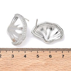 Brass Micro Pave Cubic Zirconia Stud Earrings for Women&nbsp;EJEW-A167-22P