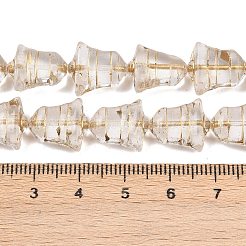 チェコ産プレスガラスビーズ  鐘  桃パフ  13.5x13x6.5mm  穴：0.9mm  約80個/袋&nbsp;GLAA-I061-36B