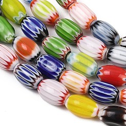 Handmade Millefiori Glass Oval Bead Strands&nbsp;LK-Z001-01B