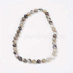 Natural Dyed Agate Beads Necklaces&nbsp;NJEW-F139-10mm-15