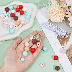 DIY Coffee Theme Silicone & Iron Keychain Making Kits&nbsp;DIY-SC0027-94