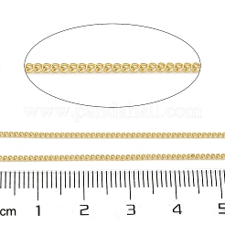 真鍮のカーブチェーン  ハンダ付け  カドミウムフリー＆ニッケルフリー＆鉛フリー  スプールで  18KGP本金メッキ  1.5x1x1mm&nbsp;CHC-U002-01G-01