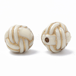 メッキアクリルビーズ  ライン入り  ラウンド  古いレース  11x10x10mm  穴：1.5mm&nbsp;X-PACR-S219-18A