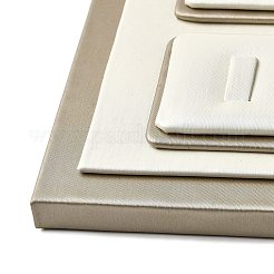 12スロットイミテーションレザージュエリーリングディスプレイスタンド  リングジュエリーオーガナイザーホルダー  長方形  アンティークホワイト  30x20x1.9cm&nbsp;ODIS-K005-12
