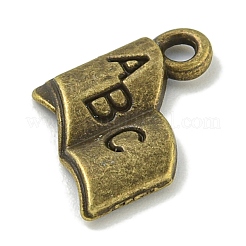 合金のチベット風チャーム  鉛フリー＆カドミウムフリー  本  アンティークブロンズ  12x13.5x1.5mm  穴：1.5mm&nbsp;TIBE-I026-5995AB