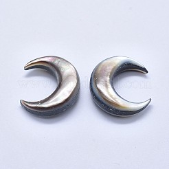 天然石ブラックリップシェルカボション  ムーン  18~22x16~19x2~8mm&nbsp;X-SSHEL-P015-80B-20mm