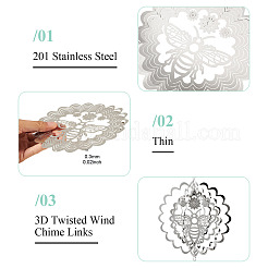201 Stainless Steel Connector Charms/Links&nbsp;STAS-TA0006-03